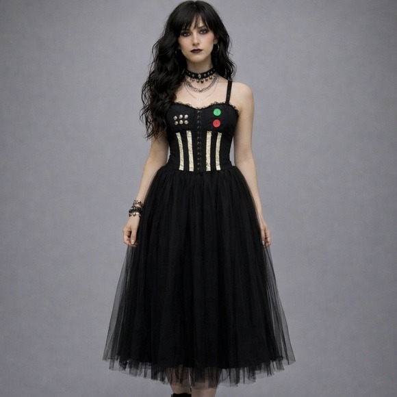 Royal Bones Dresses & Skirts - Royal Bones by Daang Sexy Corset Bustier Goth Punk Dress Style 101103 Size Large